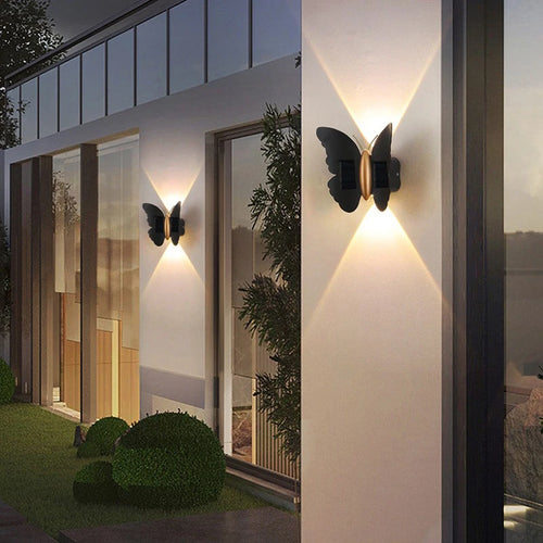 Schmetterling Solar-Wandleuchte | LED | Warm & Weiß | Gartendekoration