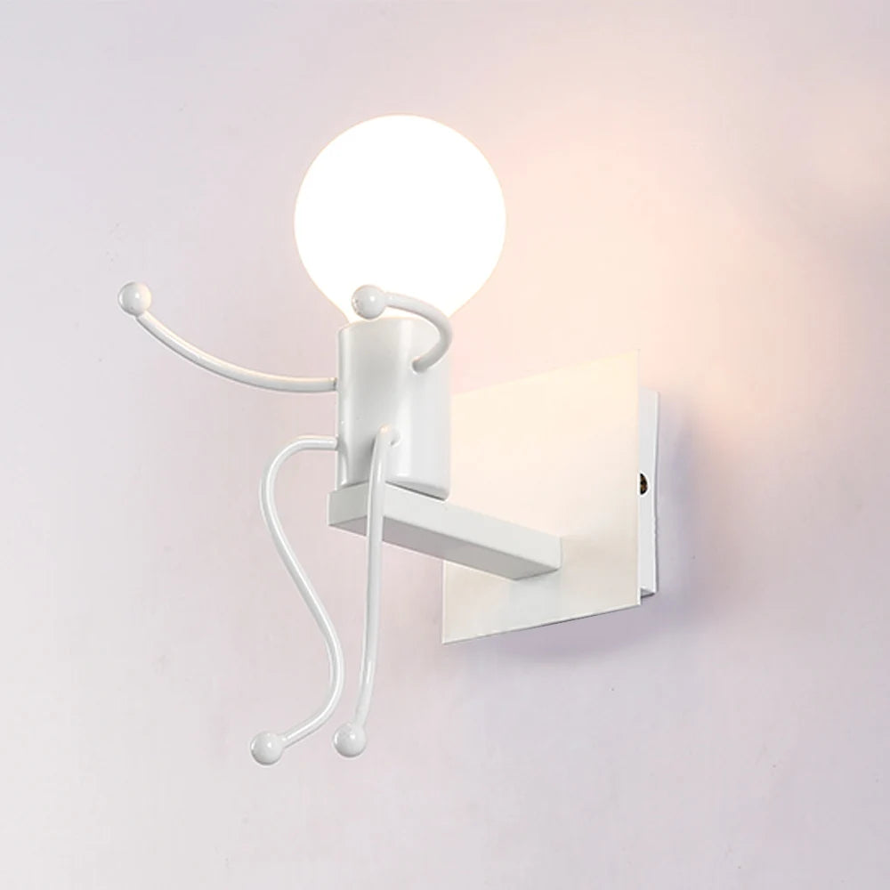 Creative Metal Robot Wall Lamp – E27 LED, 14 Colors