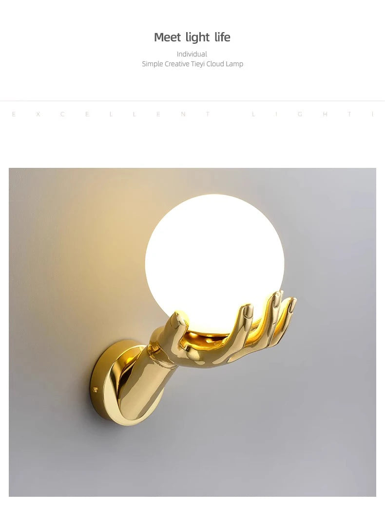 Harz & Glas LED-Wandleuchte – Gold Moderne Deko | AlohaHome