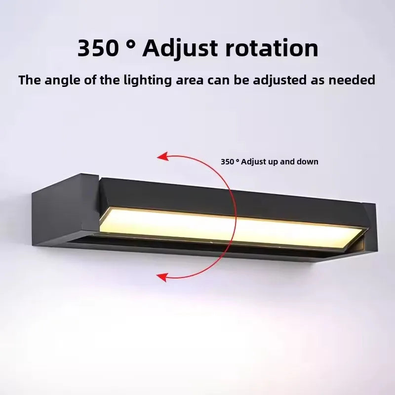 LED-Außenwandleuchte | 350° verstellbar | 12W–30W | IP65