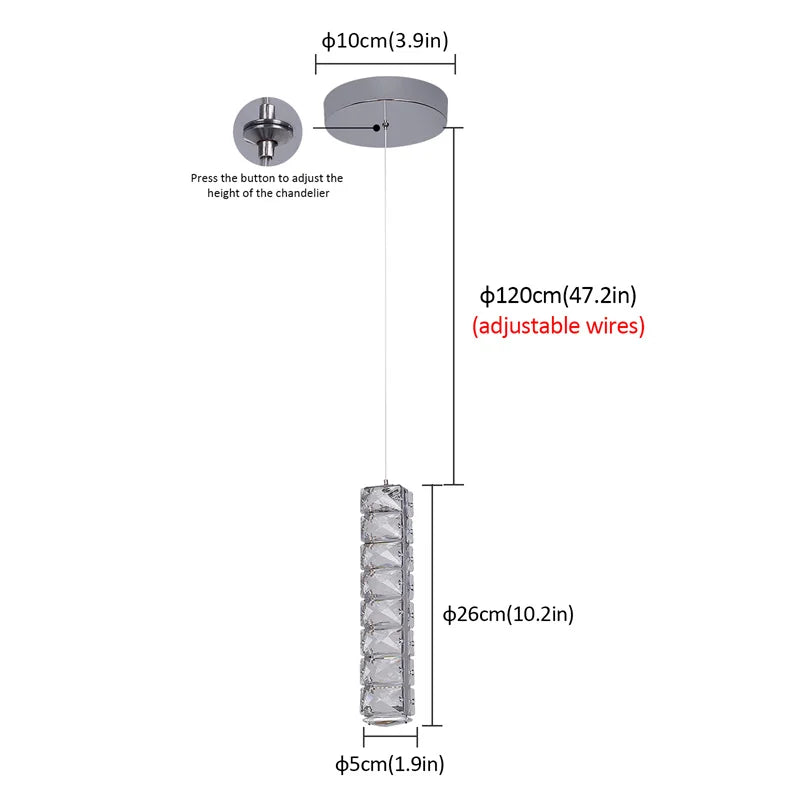 Creative Crystal LED Chandelier Pendant Lamp – E14 Hanging Light