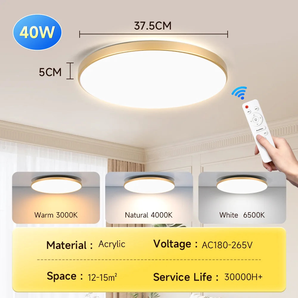 LED Deckenleuchte mit Fernbedienung – Dimmbar & RGB