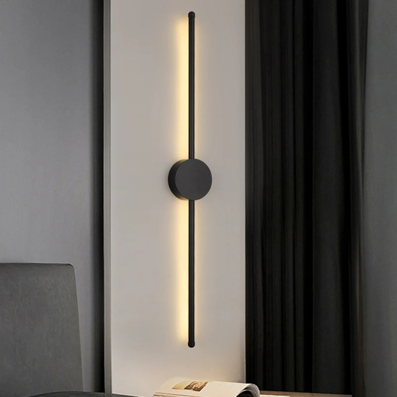 Modern Black LED Bar Wall Lamp – Dimmable, 60/80/100 cm
