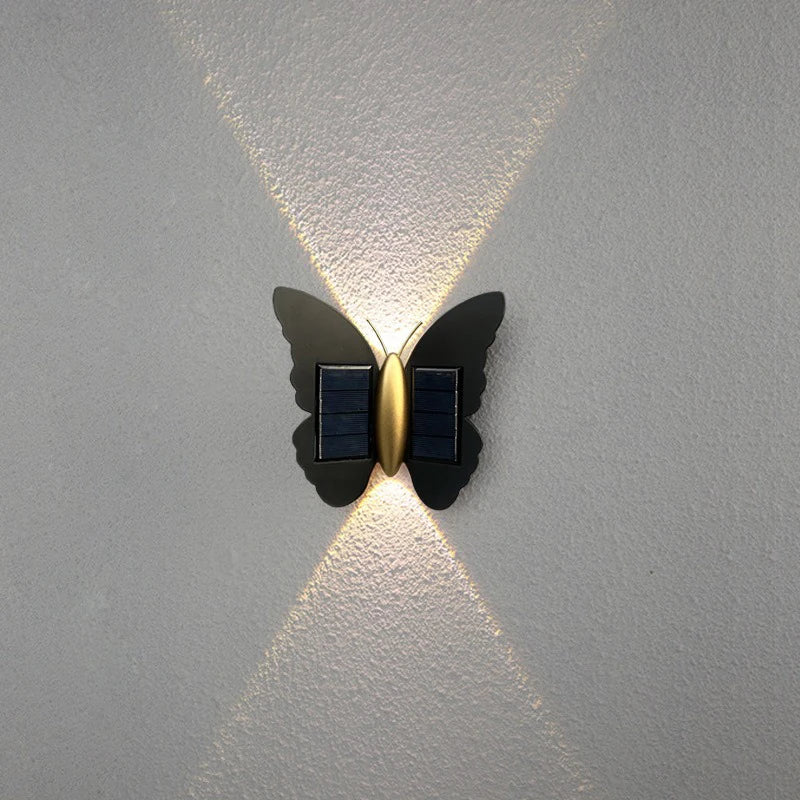Schmetterling Solar-Wandleuchte | LED | Warm & Weiß | Gartendekoration
