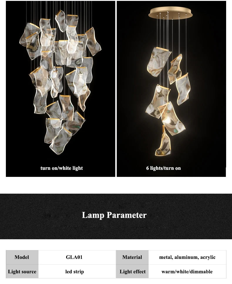 Art Design Streamers Luxury LED Chandelier – 6 to 25 Heads | Villa & Staircase