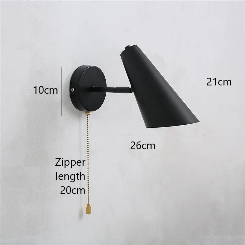 Nordic Swing Arm Wall Lamp – Adjustable Bedside Reading Light