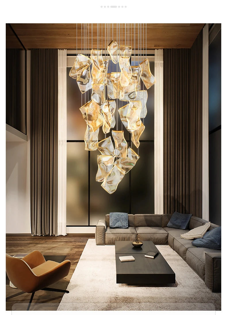 Art Design Streamers Luxury LED Chandelier – 6 to 25 Heads | Villa & Staircase