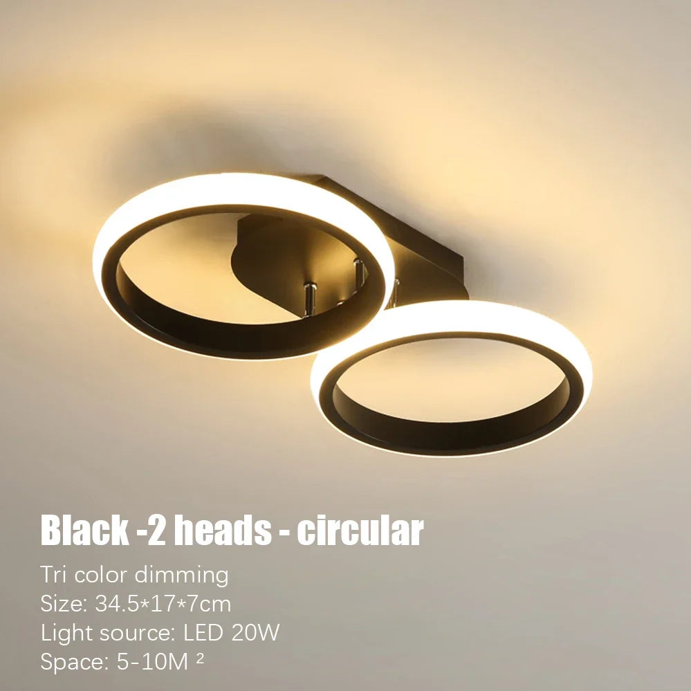 Nordic LED Ceiling Lamp – Square & Round, 20W/30W, 3-Colour Light