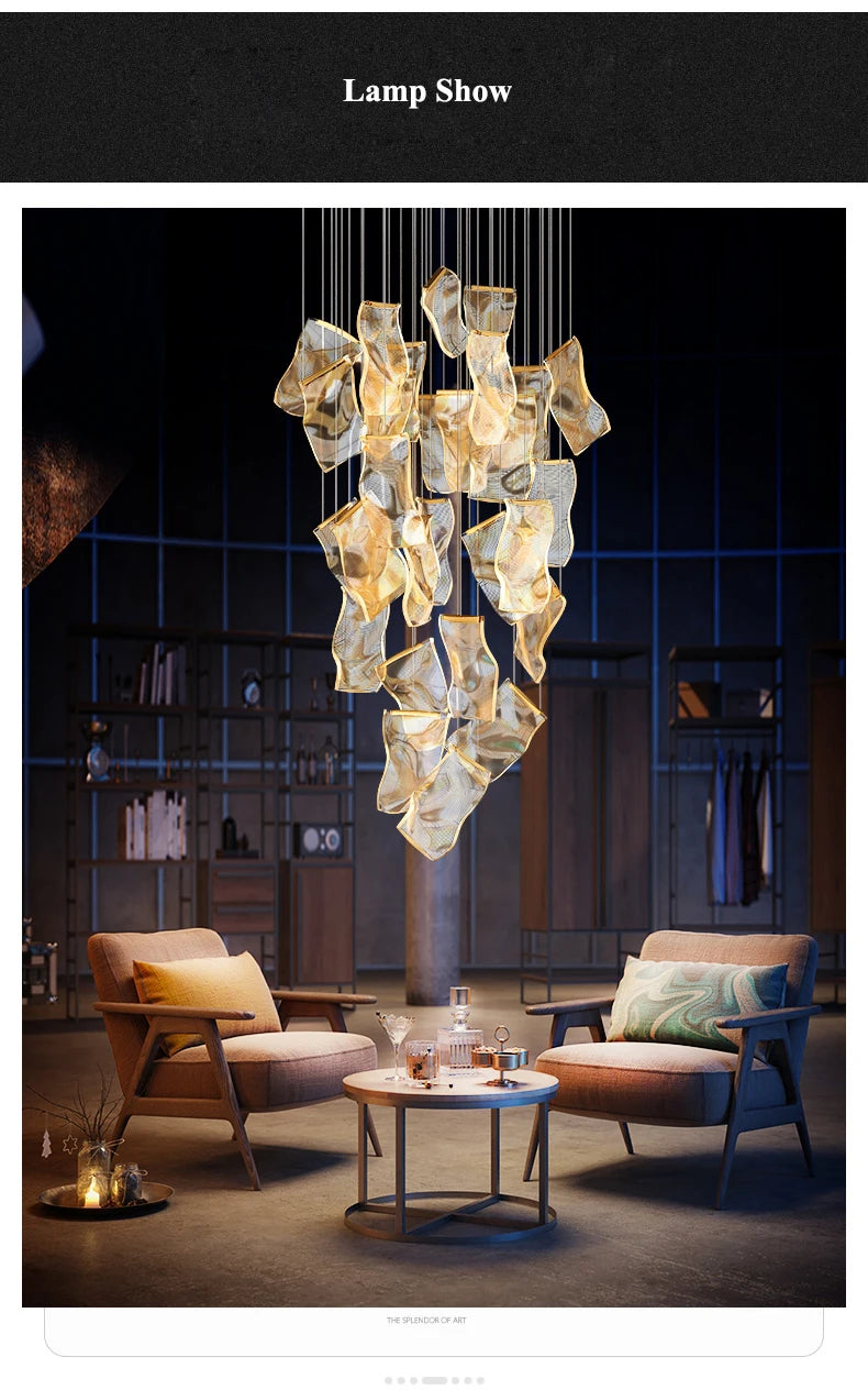 Art Design Streamers Luxury LED Chandelier – 6 to 25 Heads | Villa & Staircase