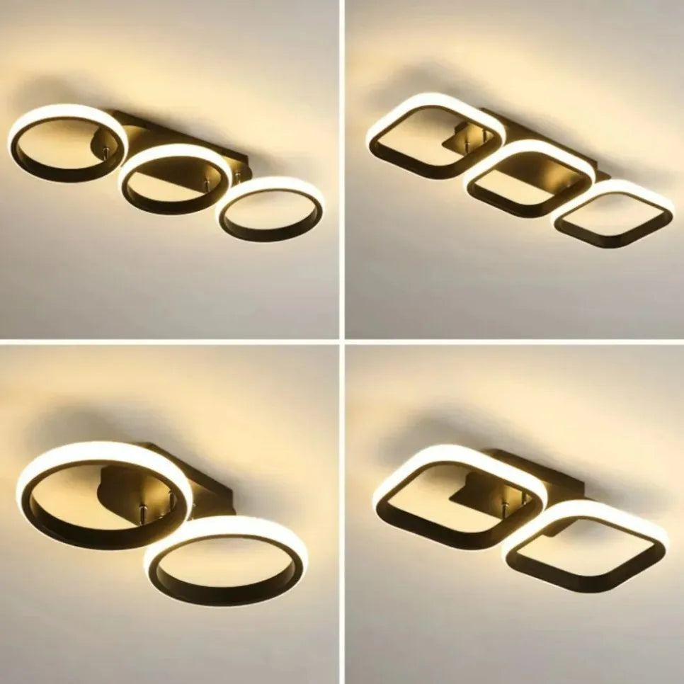 Nordic LED Ceiling Lamp – Square & Round, 20W/30W, 3-Colour Light