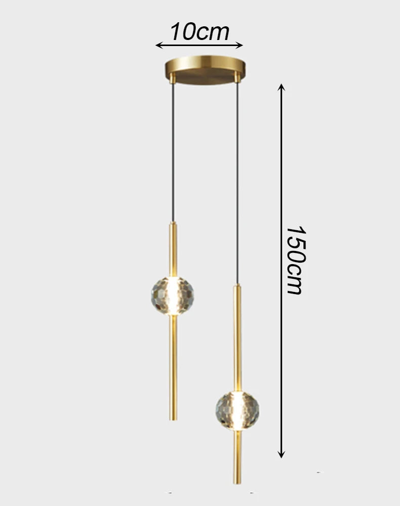 Modern LED Bedside Pendant Light – 1 or 2 Heads, 4 Light Modes
