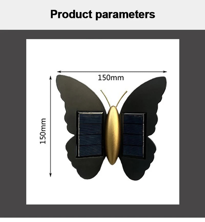 Schmetterling Solar-Wandleuchte | LED | Warm & Weiß | Gartendekoration