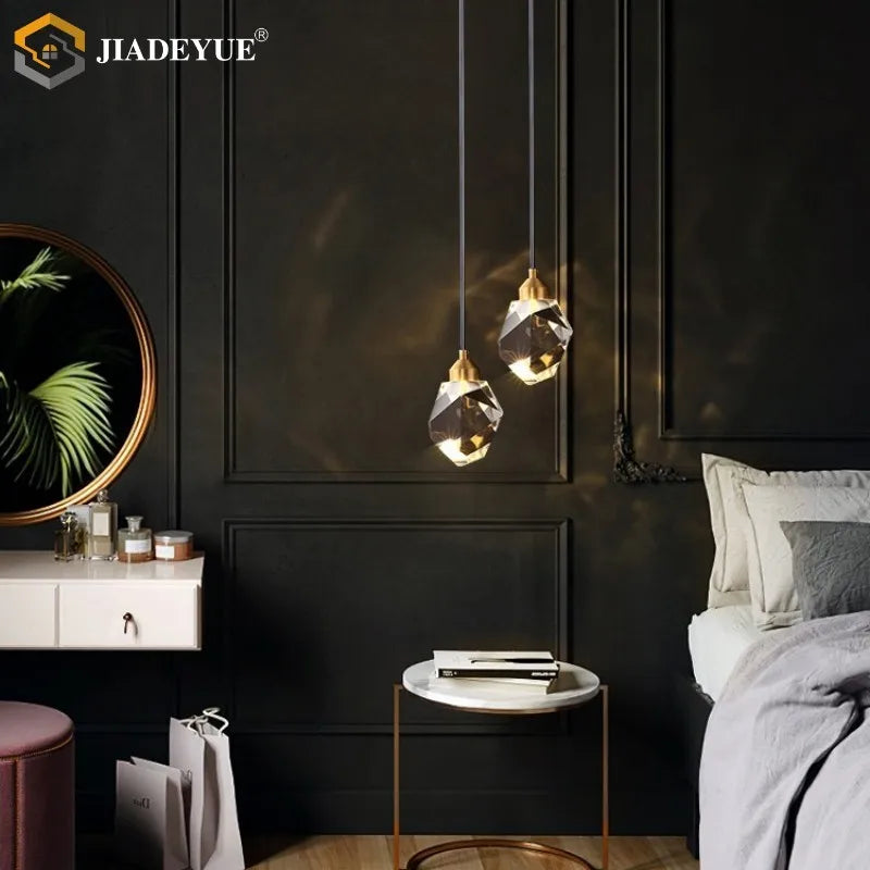 Modern LED Crystal Chandelier – 1, 2, 3 or 5 Heads | Pendant Light