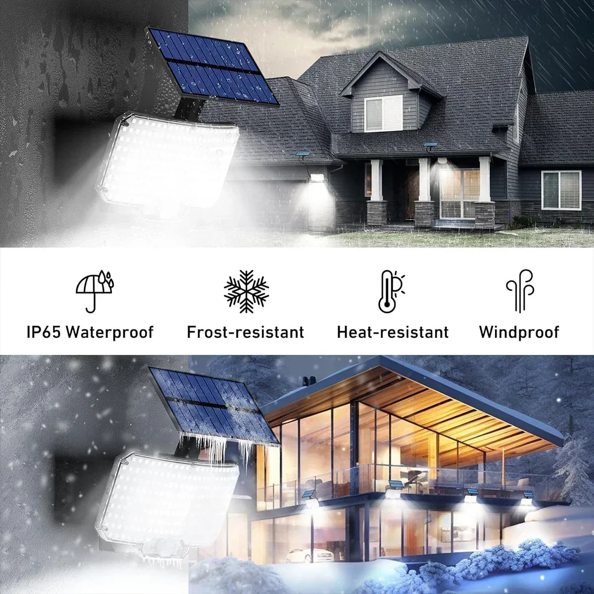Solar-Bewegungssensor-Flutlicht – IP65 Outdoor-Sicherheitslampe mit Fernbedienung