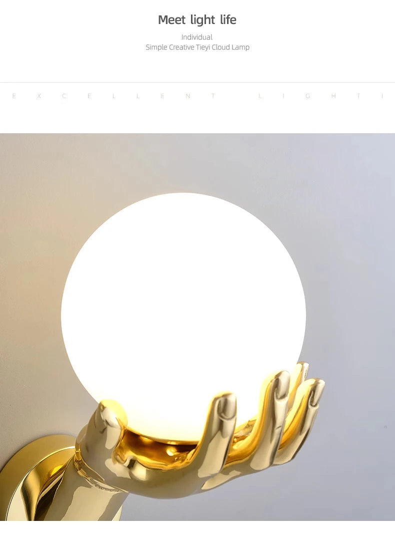 Harz & Glas LED-Wandleuchte – Gold Moderne Deko | AlohaHome