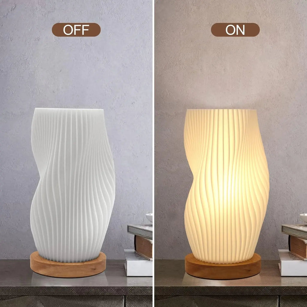 3D Printed Boho Table Lamp — Dimmable Wood Base | AlohaHome
