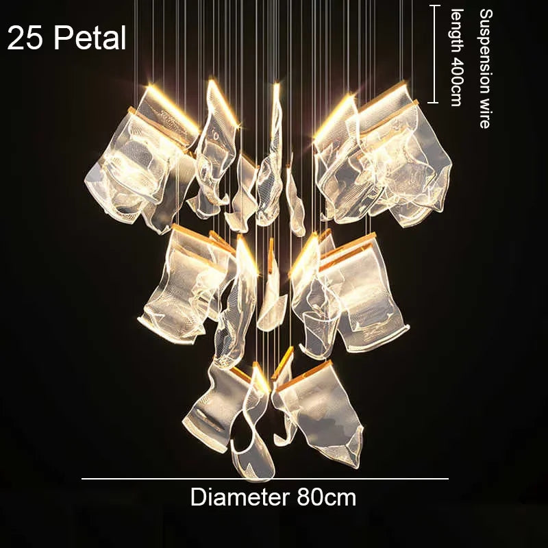 Art Design Streamers Luxury LED Chandelier – 6 to 25 Heads | Villa & Staircase