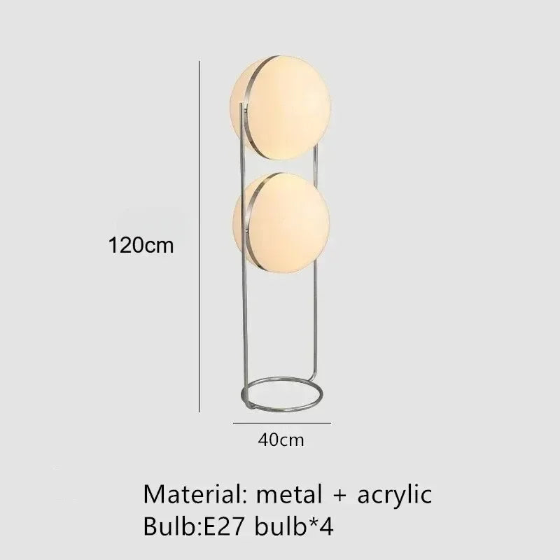 Nordic Acrylic Ball Floor Lamp — Electroplated Chrome LED Standing Light
