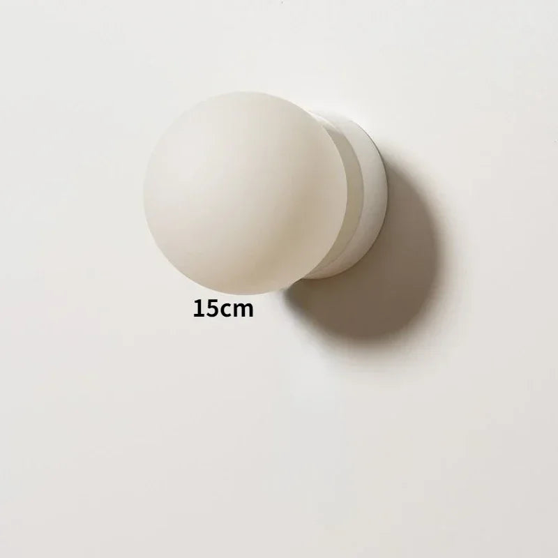 Nordic Frosted Glass Wall Lamp – G9 LED, Round Japanese Style