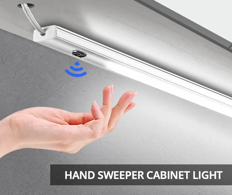 Kitchen Under Cabinet LED Lighting Kit – Linkable Bar Lights with Hand Sweep Sensor