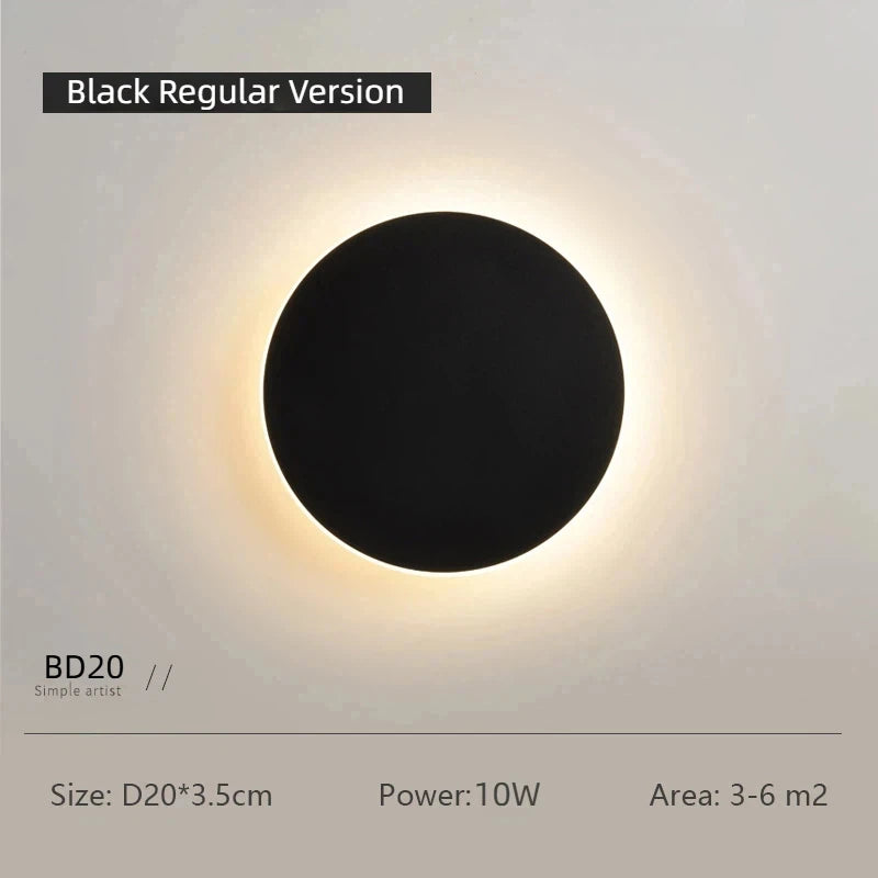 Nordijska okrugla LED zidna svjetiljka — Eclipse dizajn | AlohaHome
