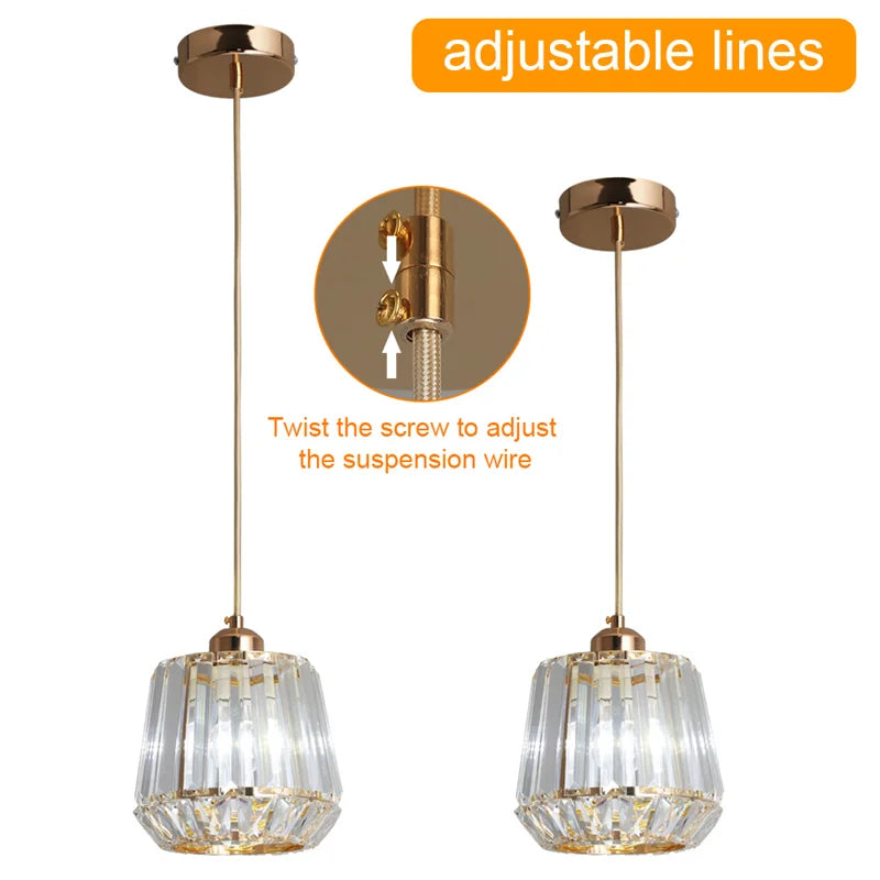 Creative Crystal LED Chandelier Pendant Lamp – E14 Hanging Light