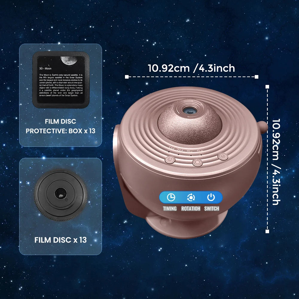 13-in-1 Planetarium Galaxy Projector – HD, 360°, 70m² Coverage, USB