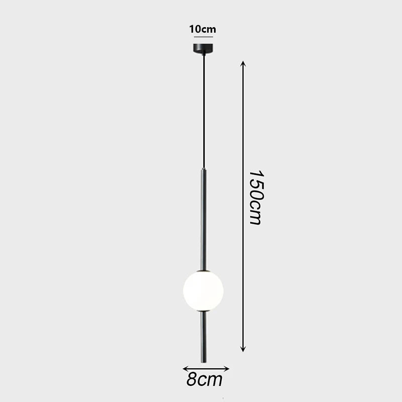 Modern LED Bedside Pendant Light – 1 or 2 Heads, 4 Light Modes