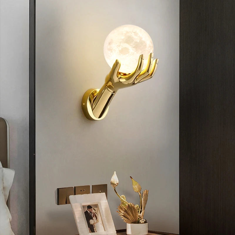 Harz & Glas LED-Wandleuchte – Gold Moderne Deko | AlohaHome