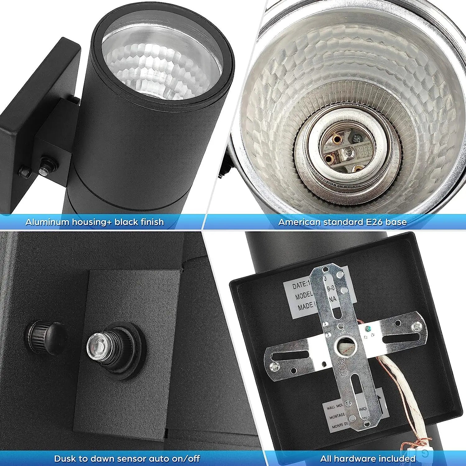 Wasserdichte LED-Wandleuchte – Austauschbare E27-Glühbirne