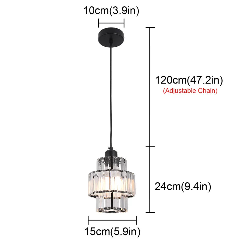 Creative Crystal LED Chandelier Pendant Lamp – E14 Hanging Light