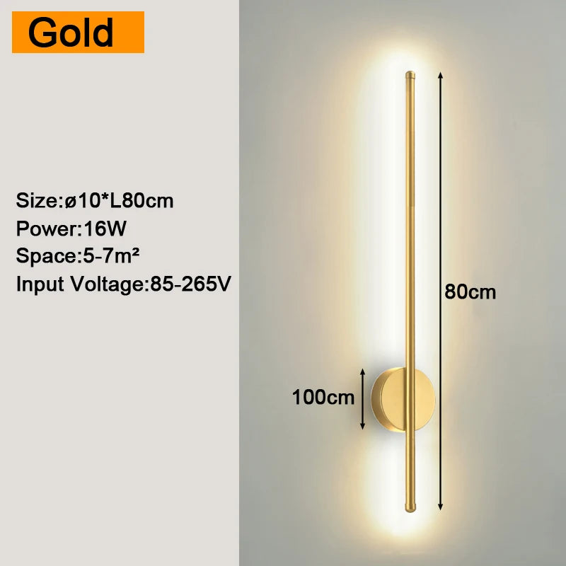 Modern LED Wall Sconce – Black or Gold, 5 Sizes, 4 Light Modes