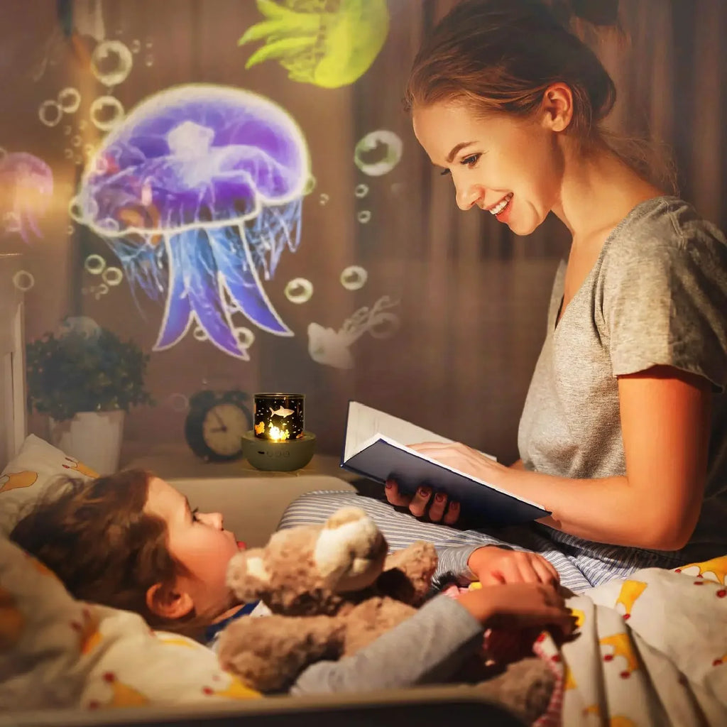 Star & Ocean LED Night Light Projector – 5 Films, 4 Colours, 360° Rotation