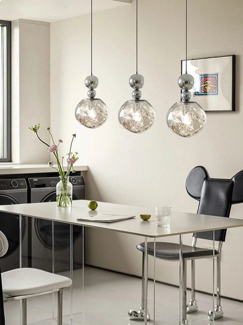 Modern LED Glass Pendant Chandelier – Smart Dimmable