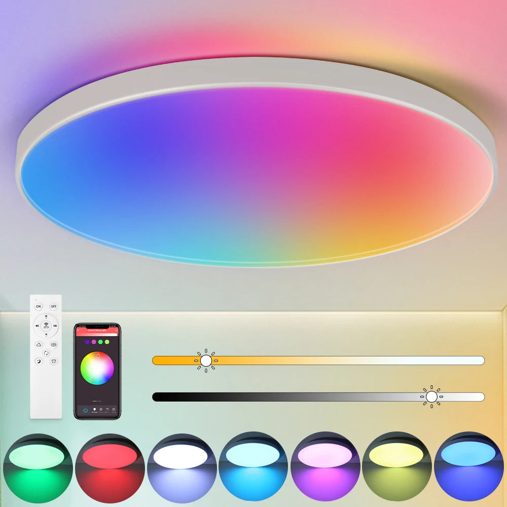 LED Deckenleuchte mit Fernbedienung – Dimmbar & RGB