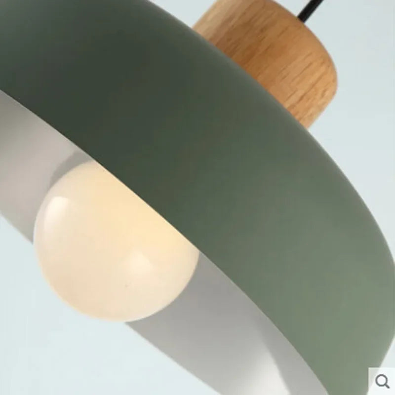 Nordic Macaron Chandelier – Solid Wood Pendant Light