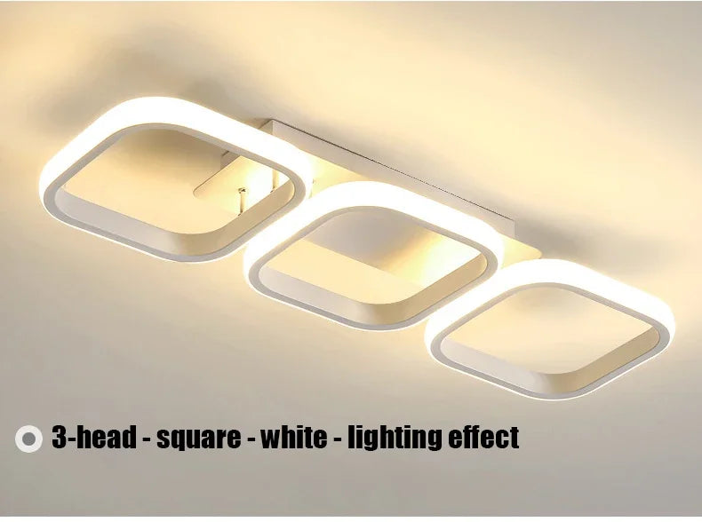 Nordic LED Ceiling Lamp – Square & Round, 20W/30W, 3-Colour Light