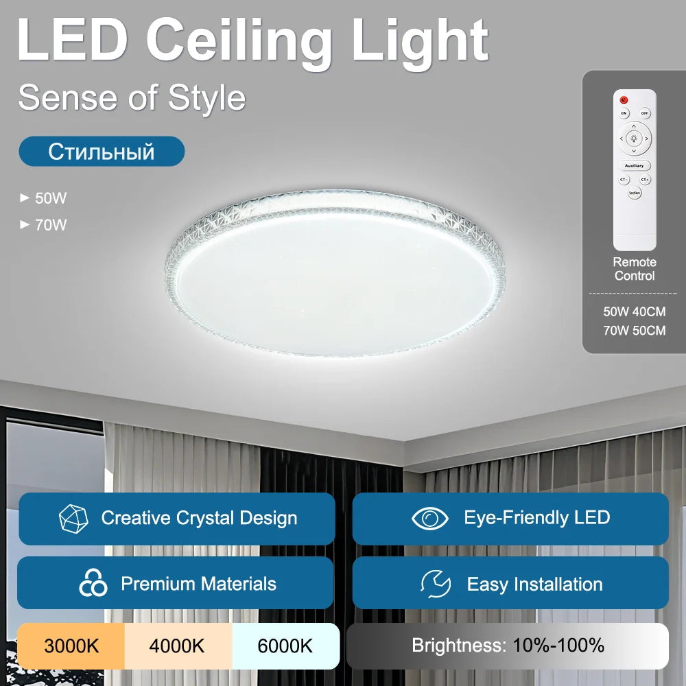 LED Deckenleuchte mit Fernbedienung – Dimmbar & RGB