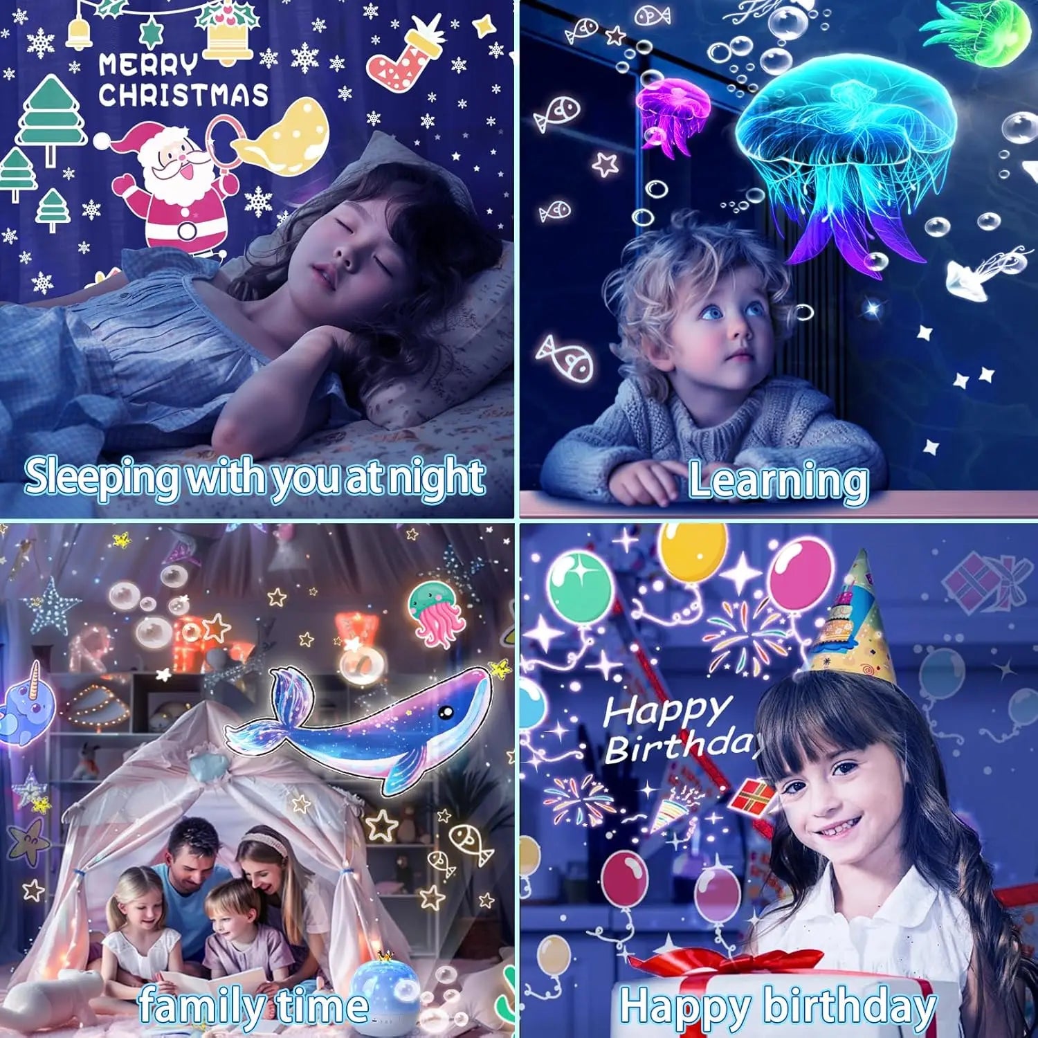 Star & Ocean LED Night Light Projector – 5 Films, 4 Colours, 360° Rotation