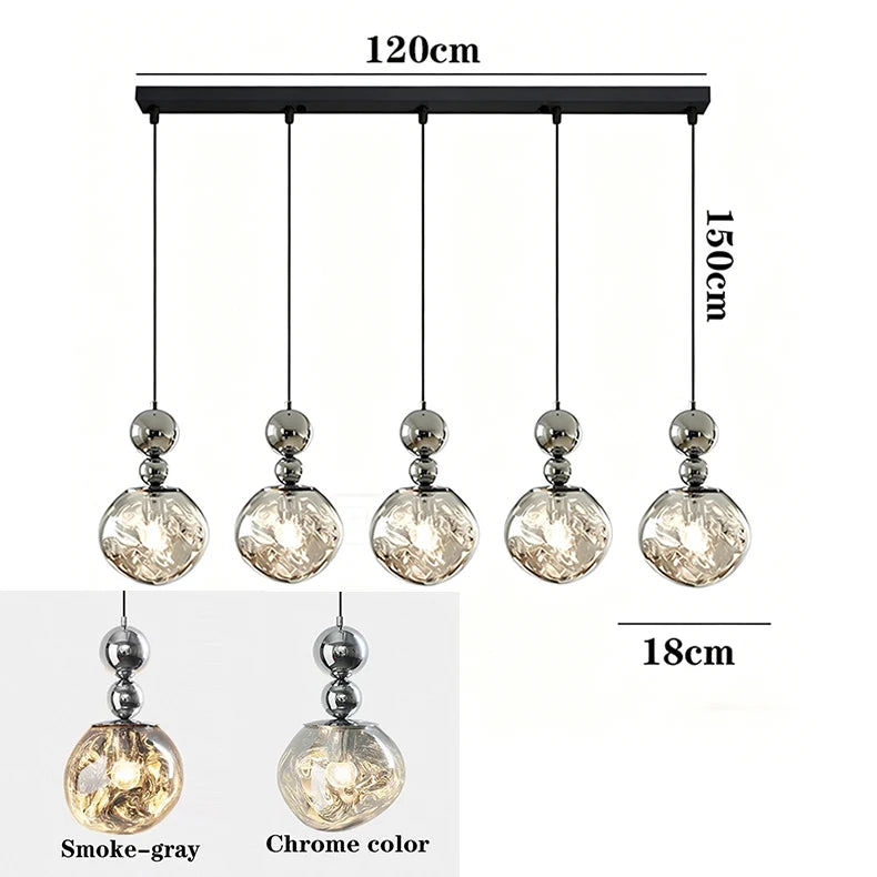 Modern LED Glass Pendant Chandelier – Smart Dimmable