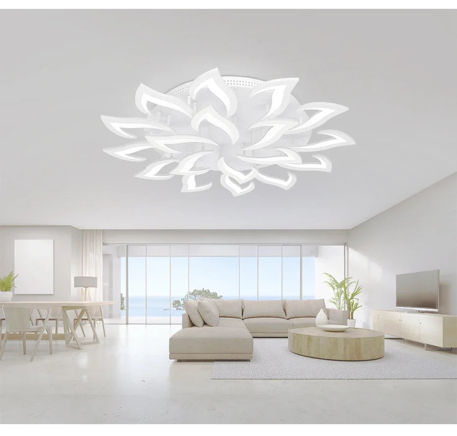 Nordic Smart LED Ceiling Lamp – APP & Remote Control, 5–18 Heads, Dimmable