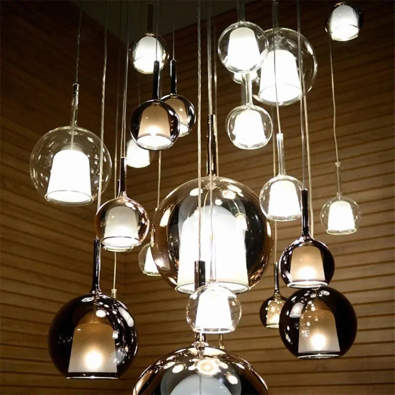 Glass Penta Glo LED Pendant Light – 15, 20 or 25cm | 4 Colours