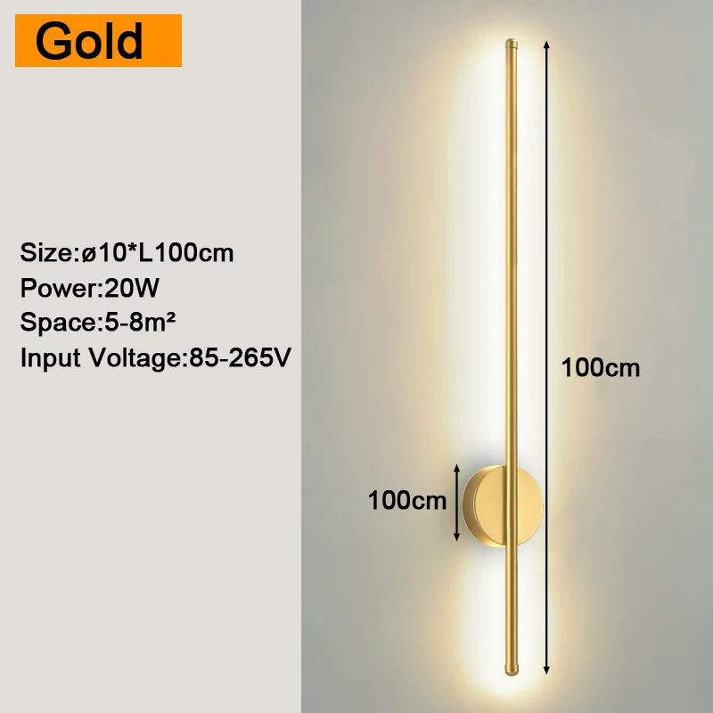 Modern LED Wall Sconce – Black or Gold, 5 Sizes, 4 Light Modes