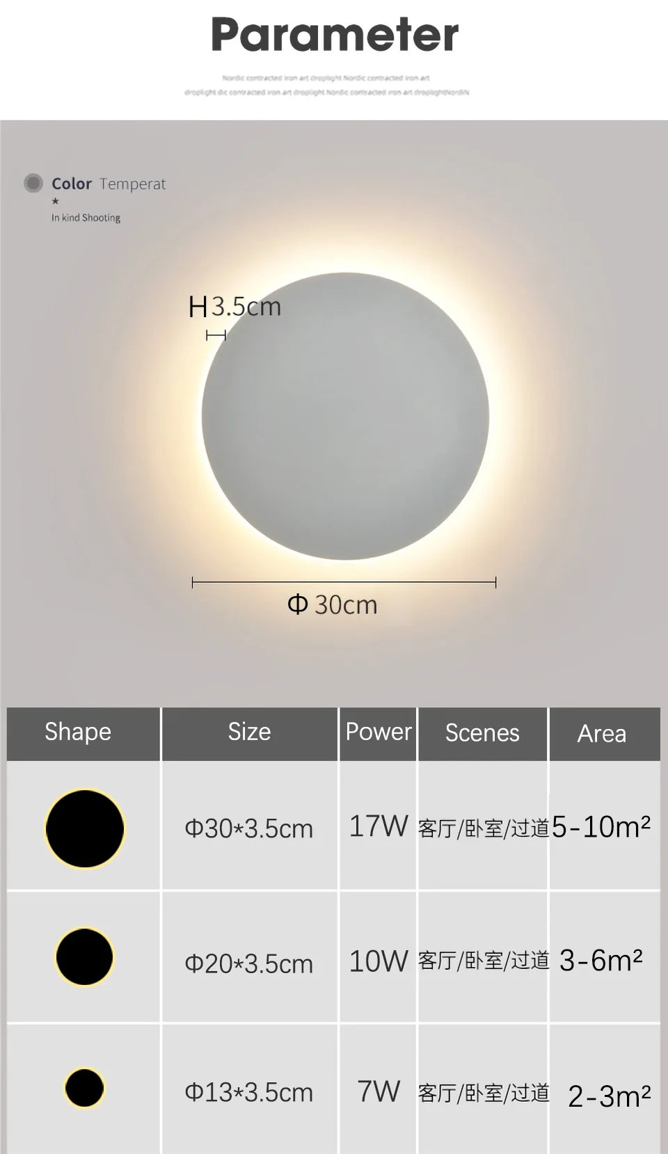 Nordijska okrugla LED zidna svjetiljka — Eclipse dizajn | AlohaHome