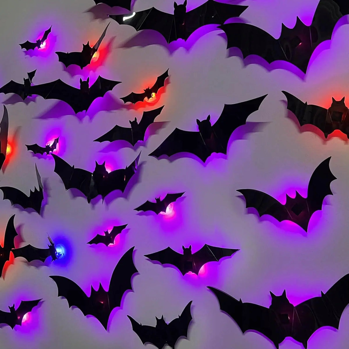 Halloween 3D Bat & Spider LED Wall Stickers