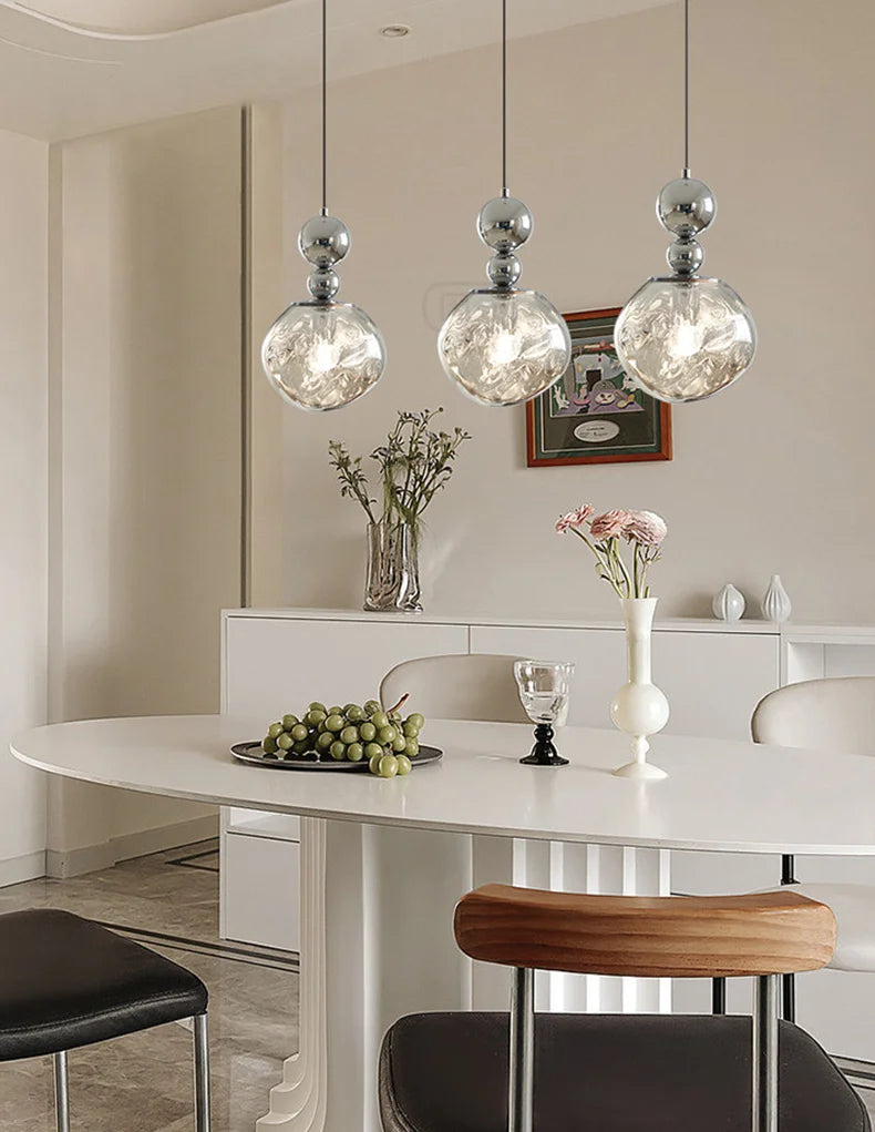 Modern LED Glass Pendant Chandelier – Smart Dimmable
