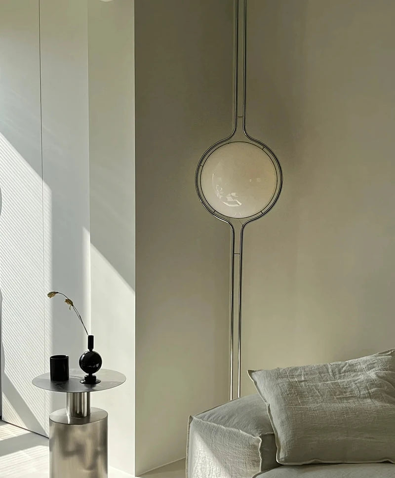 Nordic Acrylic Ball Floor Lamp — Electroplated Chrome LED Standing Light