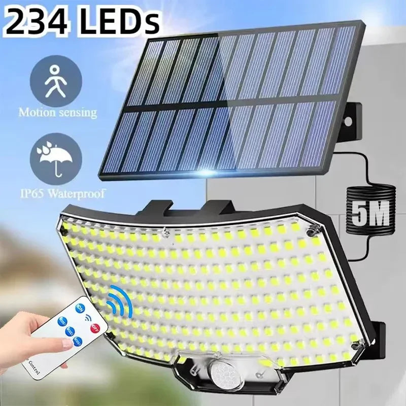 Solar-Bewegungssensor-Flutlicht – IP65 Outdoor-Sicherheitslampe mit Fernbedienung