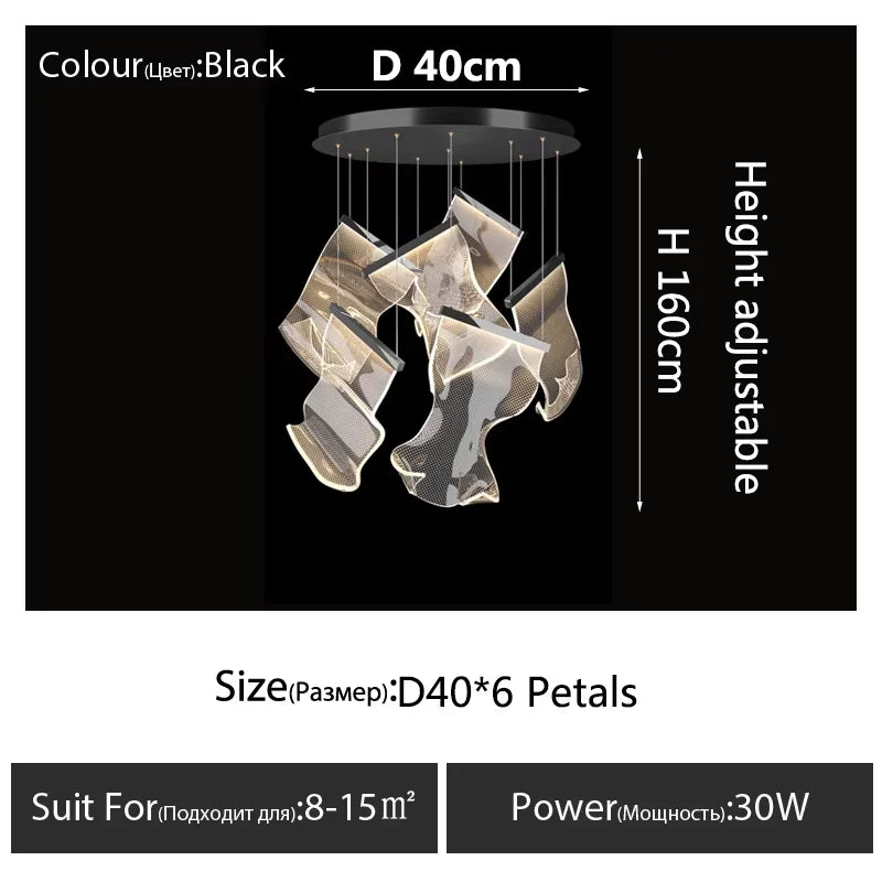 Art Design Streamers Luxury LED Chandelier – 6 to 25 Heads | Villa & Staircase