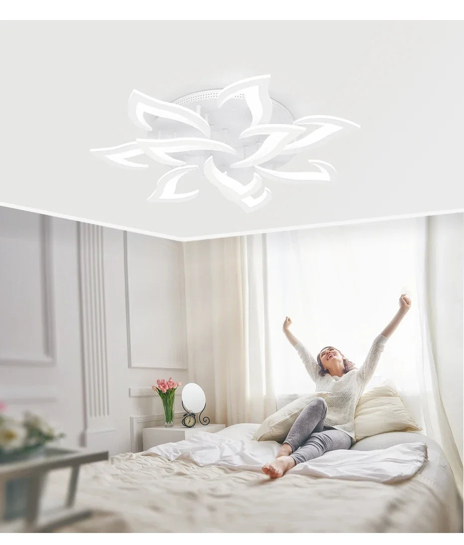 Nordic Smart LED Ceiling Lamp – APP & Remote Control, 5–18 Heads, Dimmable